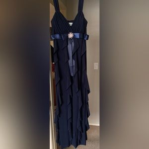 Navy Blue Elegant Dress for Formal Occasion by Betsy & Adam by Linda Bernell